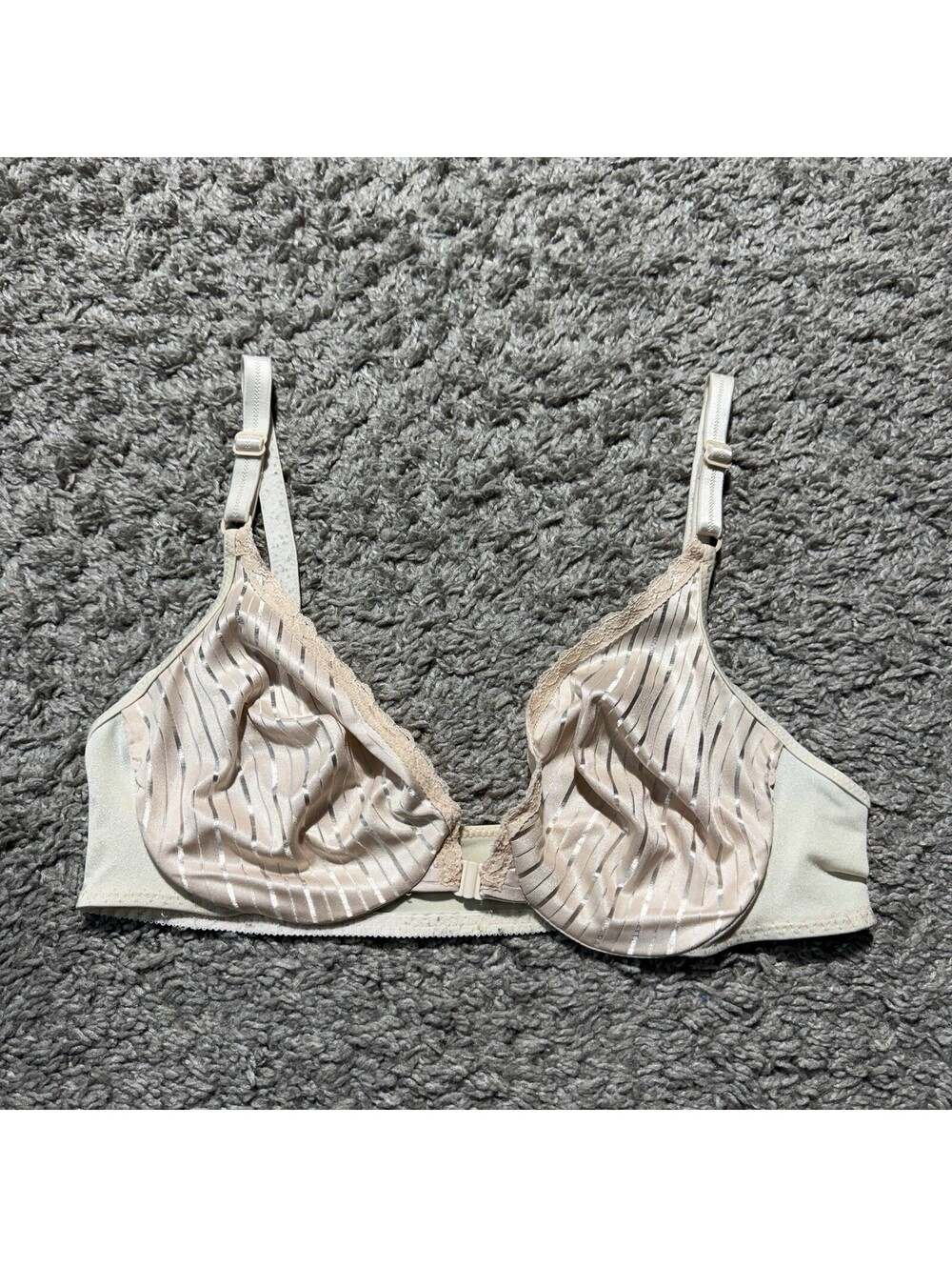 Vintage Warners Bra Pink Shiny Satin Unlined Underwire Size 36B
